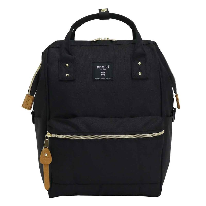 Anero ATB0197Z Backpack with Clasp, S, A4 Base, Water Repellent, Multiple Storage, PC Storage, Black