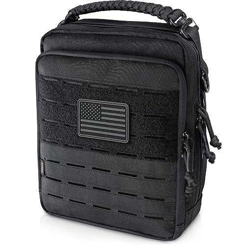 WYNEX Black Tactical Molle Admin Pouch Double Layer Design, Multi-Organization