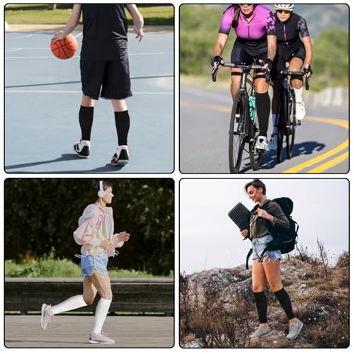 Grevosea 2 Pairs Shin Guard Sleeves, Pre Cut Soccer Sleeve Socks