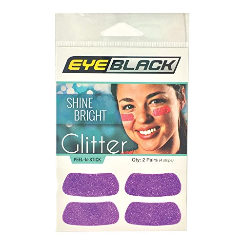 Glitter Under Eye Strips - Purple Sports Eye Black for Football & Baseball
