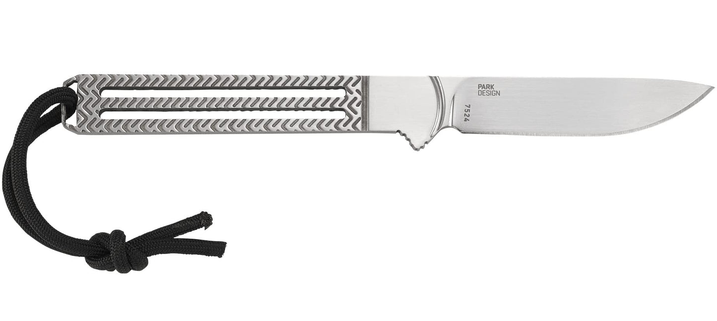 CRKT Testy Fixed Blade Knife with Sheath: Lightweight Everyday Carry, Textured Stainless Steel Handle, Glass Reinforced Nylon Sheath 7524,Silver