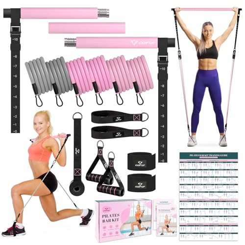 Pilates Bar Kit with Resistance Bands for Full Body Workouts
