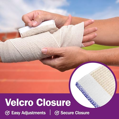 4-Inch Elastic Compression Bandage Wrap with Self-Closure - 2 Count