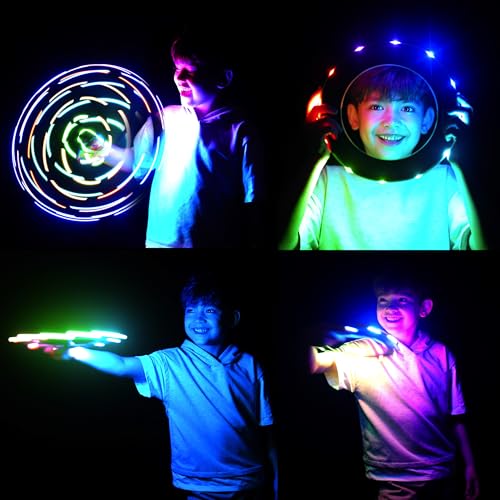 Flying Ring with RGB LED Lights - Waterproof & Soft Rim Toy