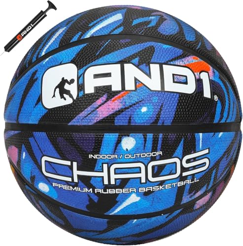 Chaos Rubber Basketball - Official Size 7, Blue Graffiti Design