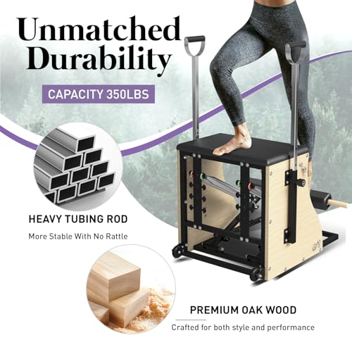 Wunda Pilates Chair with Resistance Bands & Split Pedals - X-Large