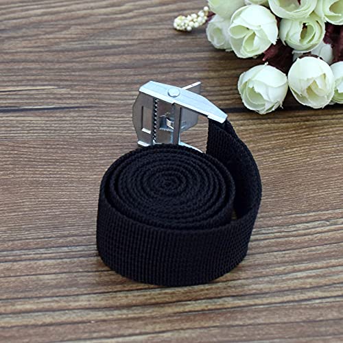 2 Ft x 1 in Adjustable Cam Buckle Tie Down Straps - Black, 6 Pcs