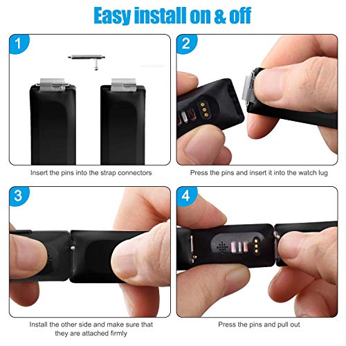 Soft TPU Wristbands for Fitbit Inspire 2 & HR - Black, Large