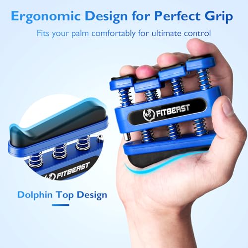 Finger Strengthener & Hand Exerciser Set - 2 Piece Blue Red
