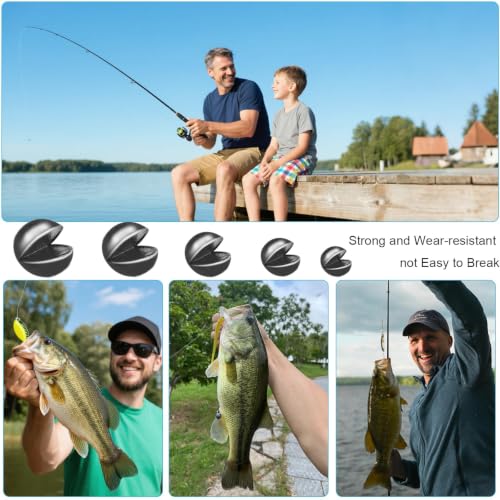 Split Shot Fishing Weights Assortment - 100 Round Removable Sinkers, 5 Sizes
