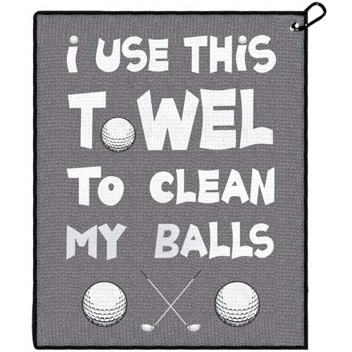 Funny Golf Towel with Clip - Unique Gift for Men, Dad, Husband