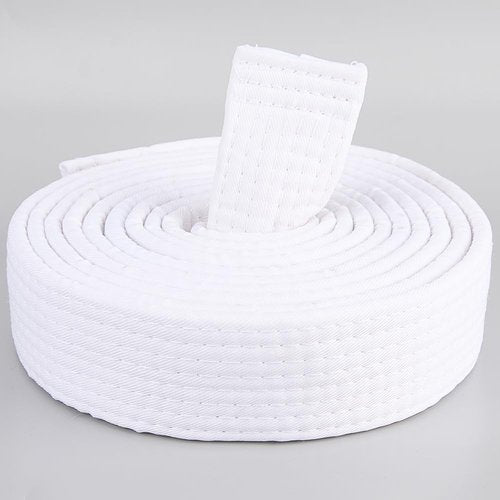 CREATCABIN White Karate Belts Polyester Martial Arts Belt Judo Brazilian Jiu-Jitsu TKD Aikido Uniform Rank Belt Long Soft Universal Fit Adult Taekwondo Belts for Men Sports Training Equipment 9.84ft