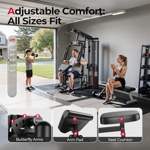 Multifunctional Home Gym Station with Leg Press - Black