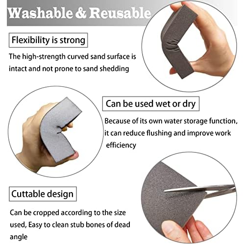 12 PCS Sanding Block Set- 80 120 180 220 320 400 Grits Wet and Dry Dual-use Hand Sanding Sponge, Coarse and Fine Washable and Reusable, Ideal for Drywall Wood Metal Derusting Polish¡¦