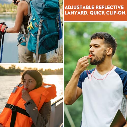 2-Pack Emergency Survival Whistles - 120dB Loud Safety Whistle with Lanyard