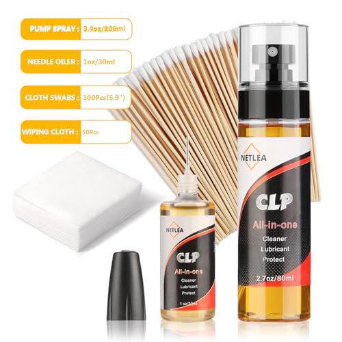 CLP Gun Oil Cleaner, Lubricant & Rust Protectant - 3.7oz with Cloth Swabs & Patches