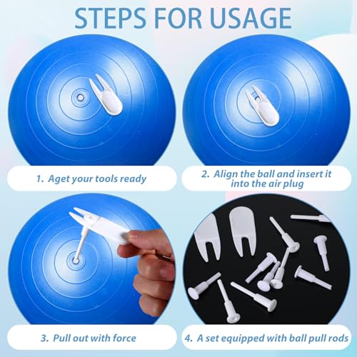 12-Piece Exercise Ball Plug Replacement Kit with Remover Tool