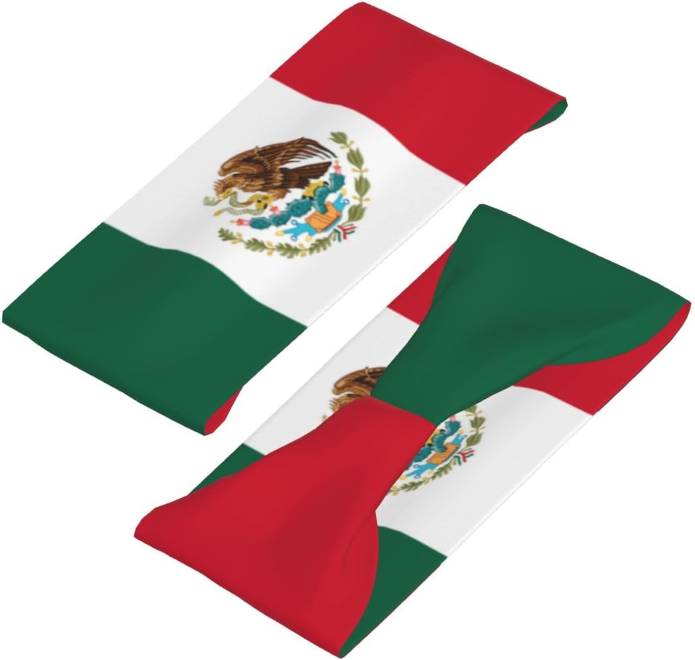 Mexico Flag Headbands - Stretchy Sports Sweatbands for Men & Women | Ideal for Basketball, Yoga, Workout