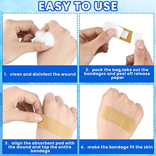 Lounsweer 1000 Pcs Assorted Fabric Adhesive Bandages - Bulk First Aid Kit for Families