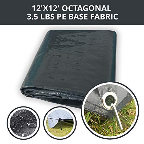 Alvantor 12'x12' Heavy Duty Waterproof Tarpaulin Ground Cover with Rust Grommets