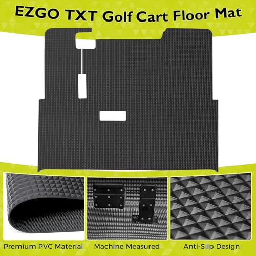 Tecoom Golf Cart Floor Mats - Custom Fit for Yamaha G22 (2009-2013) Black / EZGO TXT Compatible