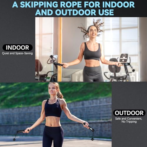 Adjustable Jump Rope with Counter - Cordless Weighted Skipping