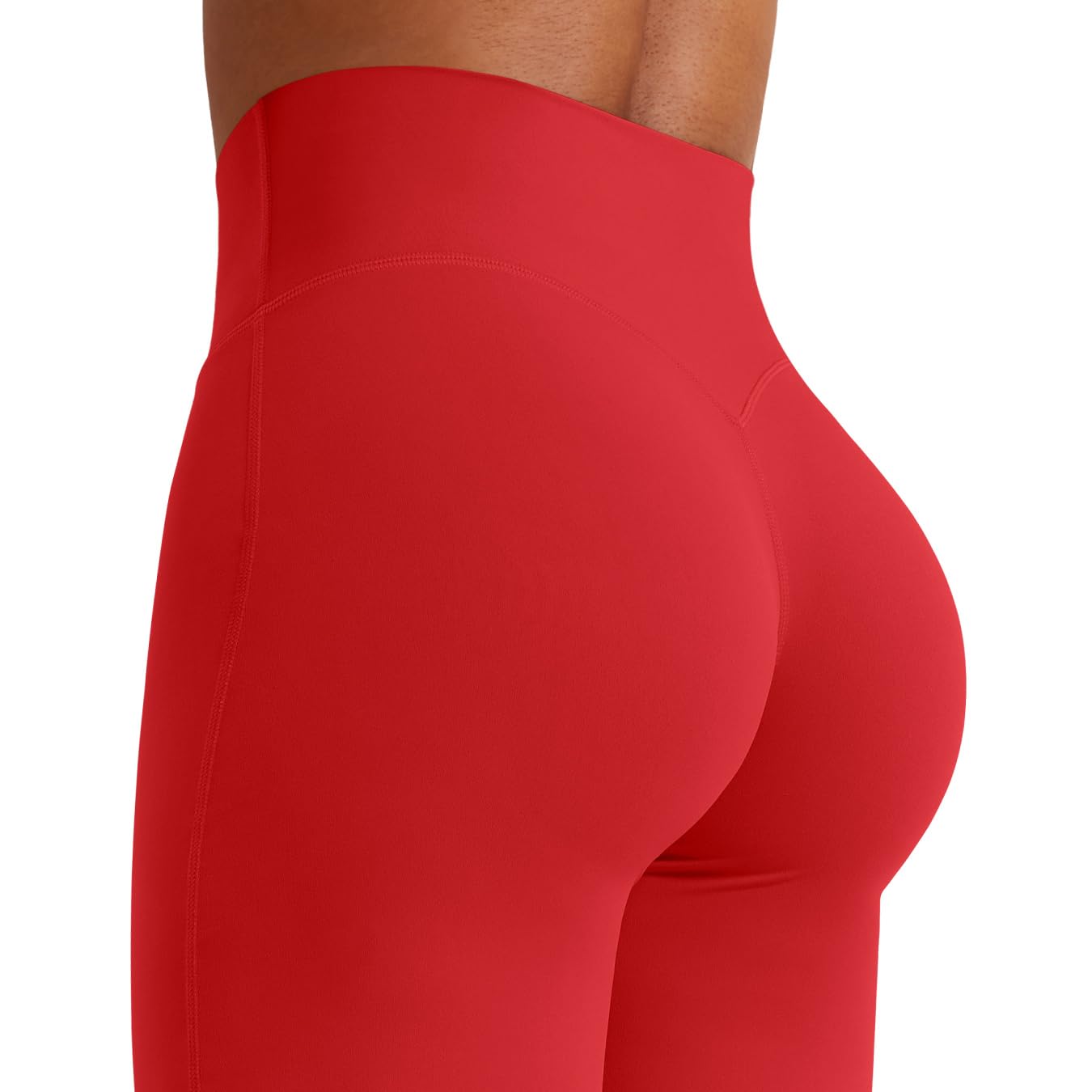 YEOREO Workout Leggings Womens No Front Seam Straight Leggings 29" High Waist Buttery Eddiy Gym Yoga Pants Red XS