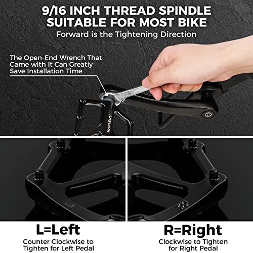 Premium 9/16 Inch Bike Pedals - Lightweight, Anti-Skid Design