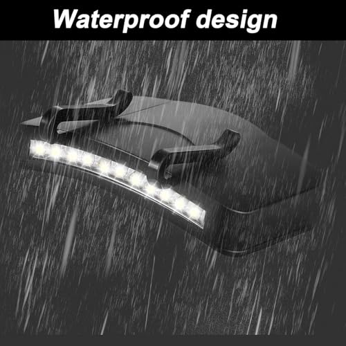 2 Pack Black LED Clip-On Cap Lights, 11 LED Headlamps, Hands-Free