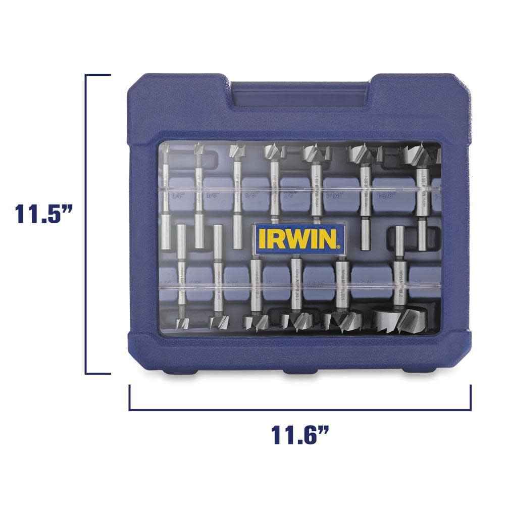 IRWIN Marples Forstner Bit Set, Wood Drill Bits, Made of Carbon Steel, Ideal for Fine Woodworking, Cabinet-making and more, 14 Pieces (1966893)