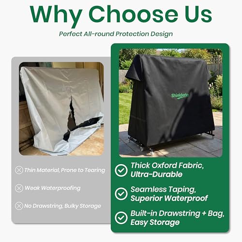 Shielderia Waterproof Ping Pong Table Cover 9x5 FT Heavy Duty Oxford UV Resistant