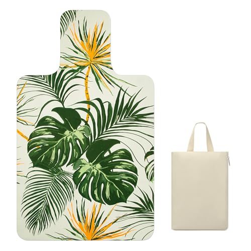 Non-Slip Suede Pilates Reformer Mat Cover with Carry Bag - Green Leaf