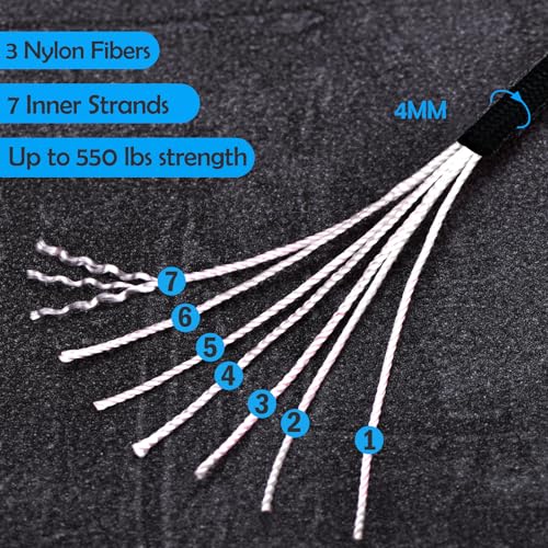 550 Paracord Rope 5/32" x 100' - Black Survival Cord