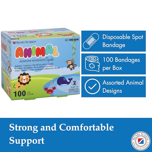 Animal Print Adhesive Bandages - 7/8" Spot, Sterile, 100 Ct