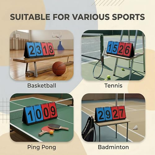 ShYeenei Black Tabletop Scoreboard Flipper - Manual Score Keeper for Sports