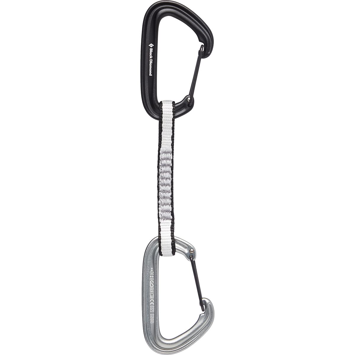 BLACK DIAMOND LiteWire Quickdraw | Lightweight Wiregate Carabiners | Durable Dogbone | Reliable Clipping for Trad & Sport Rock Climbing |Grey 16 cm