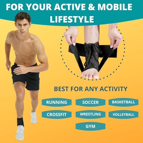 MEDIZED Ankle Brace, Lace Up Adjustable Support for Running, Basketball, Injury Recovery, Sprain! Ankle Support Wrap for Men, Women, and Children (Small)