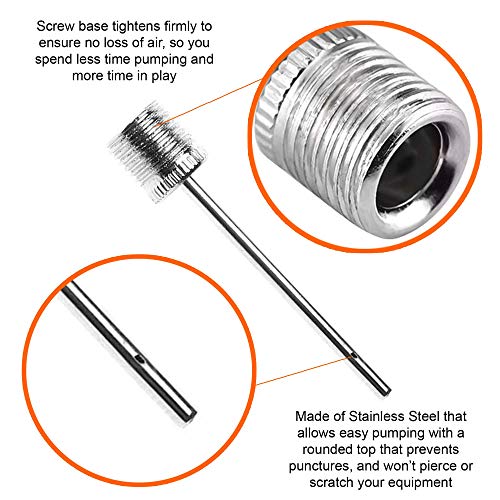 6-Piece Stainless Steel Ball Pump Inflation Needle Set with Storage Pouch