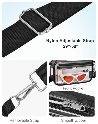 Clear Stadium Approved Purse - Crossbody Bag with Adjustable Strap