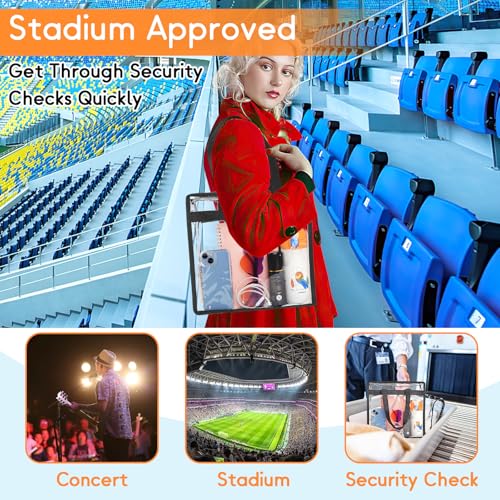 Clear Stadium Approved Tote Bag | 12x6x12 Transparent Purse for Events