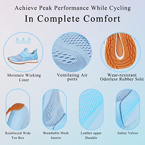 Breathable Women's Indoor Cycling Shoes - SPD Compatible - White