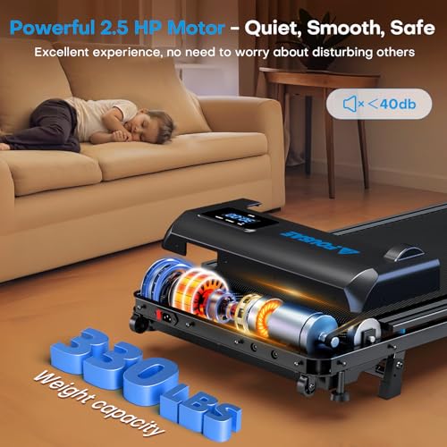 Under Desk Walking Pad Treadmill with 6.2 MPH Speed and 330 lbs Capacity
