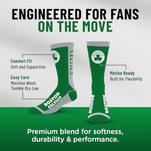 Denver Nuggets MVP Crew Socks - Official NBA Licensed, For Bare Feet, Boston Celtics, Medium