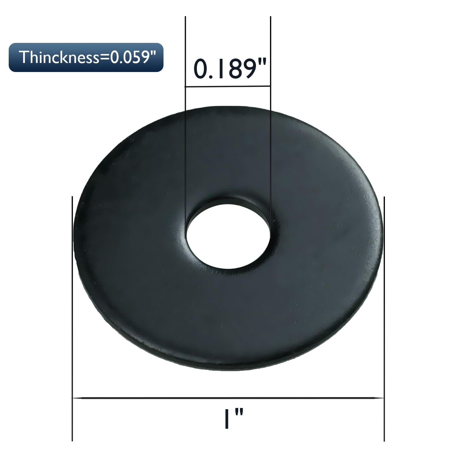 #10x1Inch 18-8(304) Stainless Steel Fender Washers, Black Zinc Plated Flat Washers for Screws and Bolts, 50 Pieces Large Repair Washers for Home and Industrial Use