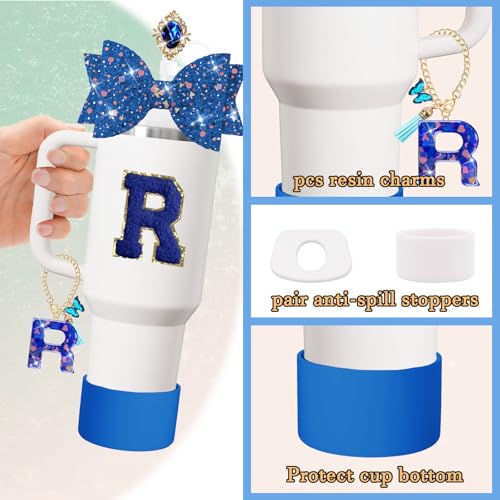 Stanley Cup Accessories Set - 8PCS Silicone Straws & Covers - Dark Blue R
