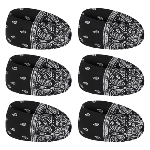 6Pcs Multi-Colored Sports Headbands - Cotton Sweatbands