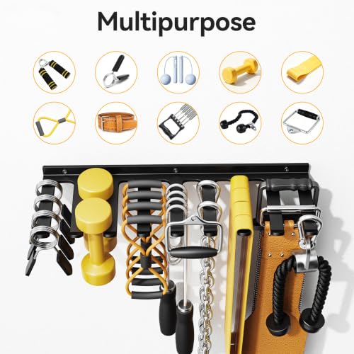 Wall-Mounted Gym Storage Rack for Resistance Bands & Workout Gear