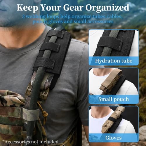 Black Shoulder Strap Pads for Bags 2 Pack - Adjustable Backpack & Sling Strap Cushions