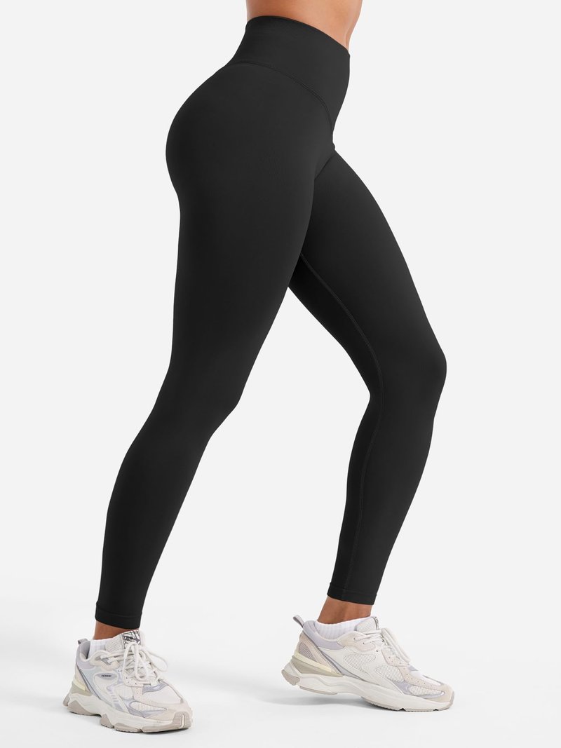 YEOREO Christiy Hidden Scrunch Butt Workout Leggings for Women Seamless High Rise V-Waistband 24" Impact Athletic Yoga Pants Tummy Control Black S