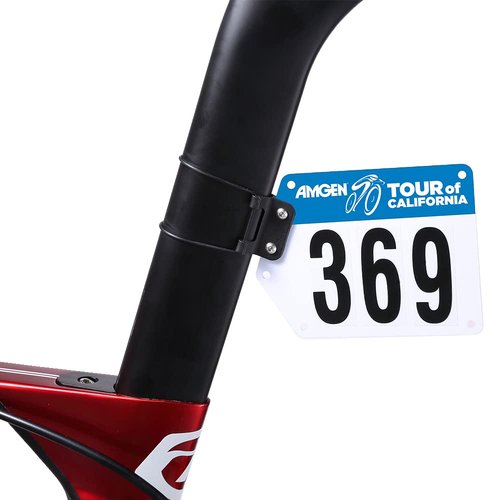 Cestbon Bike Race Numbers Plate Tour of California Bike Numbers Mount for Seat Post Cycling Racing Number Holder